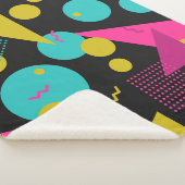 Couverture Sherpa Conception géométrique Memphis des années 80 rétro (3/4)