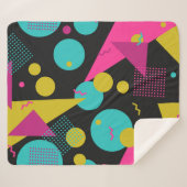 Couverture Sherpa Conception géométrique Memphis des années 80 rétro (Devant (Horizontal))