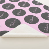 Couverture Sherpa Conception moderne à points Polka rose et gris (3/4)