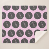 Couverture Sherpa Conception moderne à points Polka rose et gris (Devant (Horizontal))