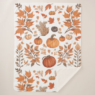 Couverture Sherpa Conception motif d'automne