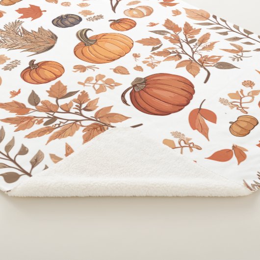 Couverture Sherpa Conception motif d'automne (3/4)