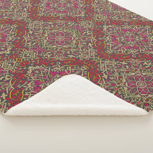 Couverture Sherpa Conception Motif De Tapis Oriental, Traditionnelle (3/4)