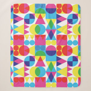 Couverture Sherpa Conception motif géométrique Abstraite et colorée.