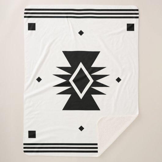 Couverture Sherpa Conception noire et blanche de sud-ouest (Devant)