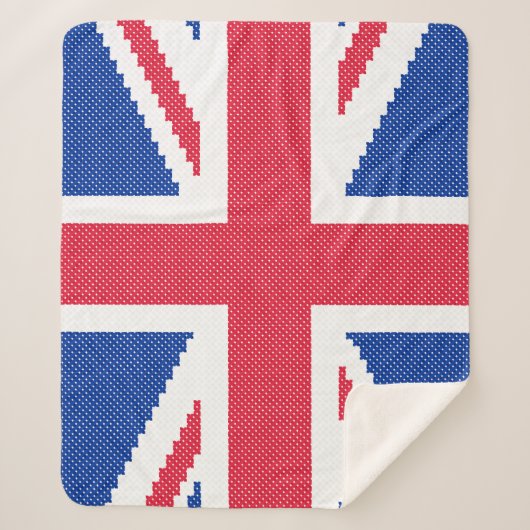 Couverture Sherpa Conception originale de point de croix Union Jack (Devant)