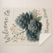 Couverture Sherpa Conception personnalisée de la famille Pinecone d' (Devant (Horizontal))