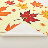 Couverture Sherpa Conception sans couture de feuillage d'automne (3/4)