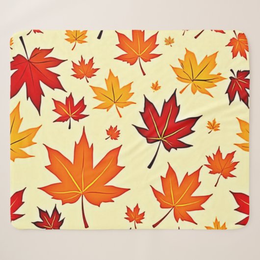 Couverture Sherpa Conception sans couture de feuillage d'automne (Devant (Horizontal))