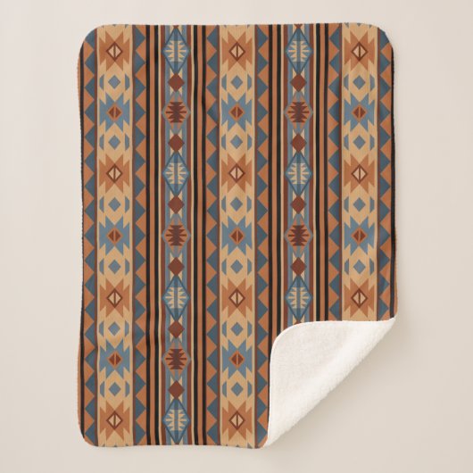 Couverture Sherpa Conception sud-ouest Adobe Grey Brown Tribal Motif (Devant)