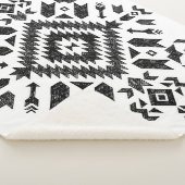 Couverture Sherpa Conception tribale : Noir Blanc Dessiné À La Main (3/4)