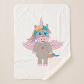 Couverture Sherpa Conception Unicorne Arc-en-ciel mignon (Devant)