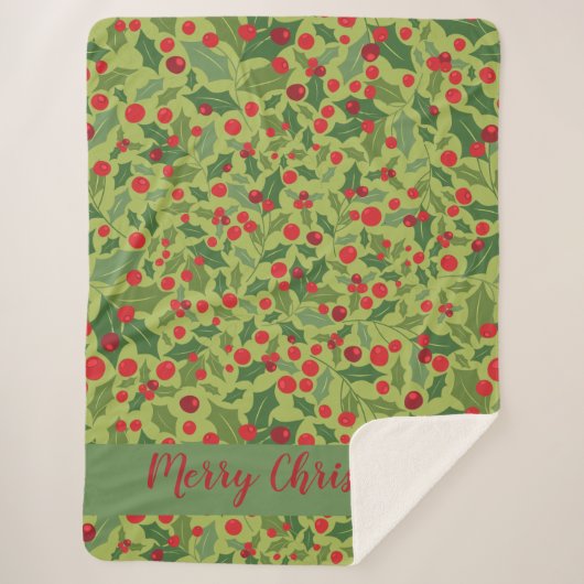 Couverture Sherpa Concombez Joyeux Noël Fêtes Mistletoe Sherpa B (Devant)