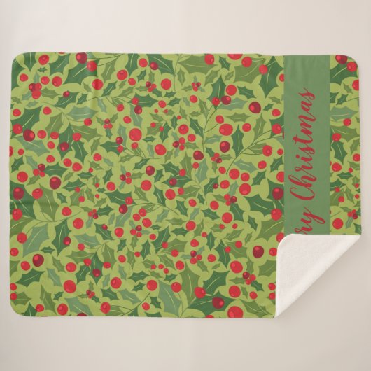 Couverture Sherpa Concombez Joyeux Noël Fêtes Mistletoe Sherpa B (Devant (Horizontal))