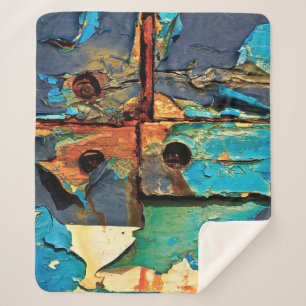 Couverture Sherpa Concrete wall with abstract painting