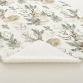 Couverture Sherpa Cône de pin vert Cerf (3/4)