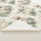 Couverture Sherpa Cônes de pin verts lapins (3/4)