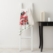 Couverture Sherpa Confetti d'argent, neige de canard rouge de Noël (En situation)