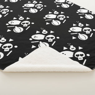 Couverture Sherpa Confettis Poudre d'Halloween Crâne de Fantôme Citr