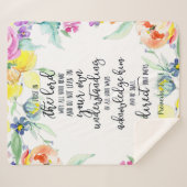 Couverture Sherpa Confiance dans le Seigneur floral (Devant (Horizontal))