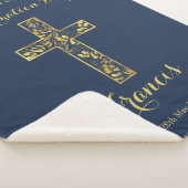 Couverture Sherpa Confirmation de croix bleu or garçons (3/4)