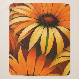 Couverture Sherpa Confleurs royaux orange