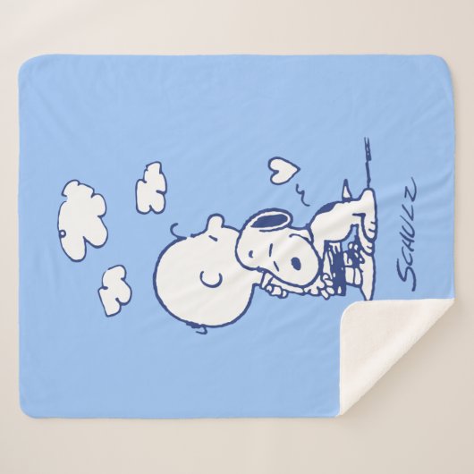 Couverture Sherpa Confort et sécurité | Charlie & Snoopy Hug (Devant (Horizontal))