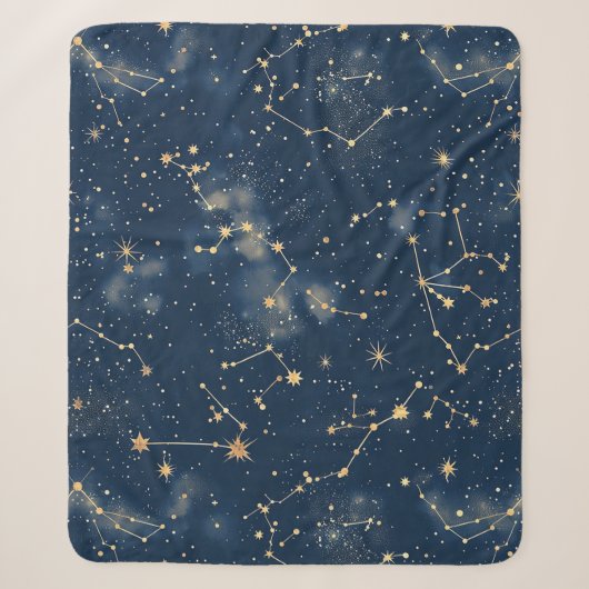 Couverture Sherpa Constellation Céleste - Nuit Étoilée (Devant)