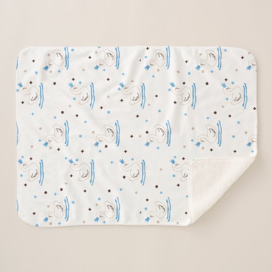 Couverture Sherpa Conte de fée du lac Swan enchanté Swan couronné (Devant (Horizontal))