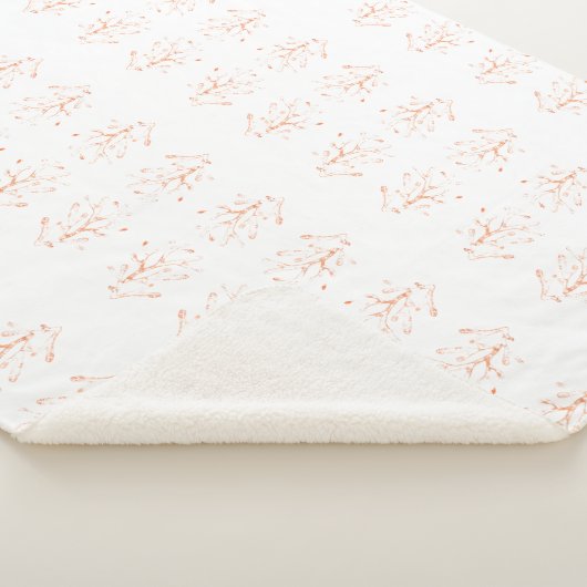 Couverture Sherpa Contour de corail brun clair sur blanc (3/4)