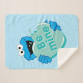 Couverture Sherpa Cookie Monster "Be Mine" Candy Saint-Valentin (Devant (Horizontal))