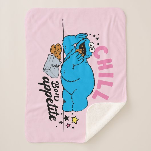 Couverture Sherpa Cookie Monster | Bon appétit Chill (Devant)