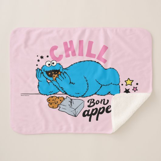Couverture Sherpa Cookie Monster | Bon appétit Chill (Devant (Horizontal))