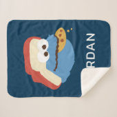 Couverture Sherpa Cookie Monster Camp Cookies | Ajouter Votre Nom (Devant (Horizontal))