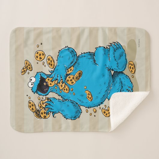 Couverture Sherpa Cookie Monster Crazy Cookies (Devant (Horizontal))