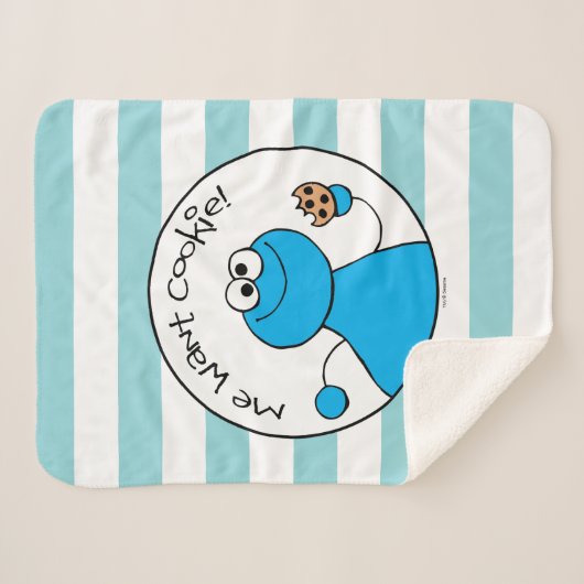 Couverture Sherpa Cookie Monster Doodley Graphisme (Devant (Horizontal))