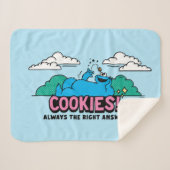 Couverture Sherpa Cookie Monster | Les cookies sont toujours la bonn (Devant (Horizontal))
