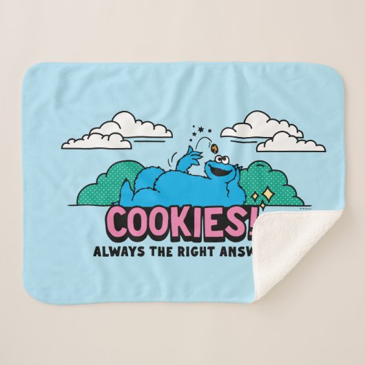 Couverture Sherpa Cookie Monster | Les cookies sont toujours la bonn (Devant (Horizontal))