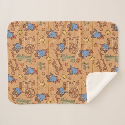 Couverture Sherpa Cookie Monster | Motif de synthèse de cookies (Devant (Horizontal))