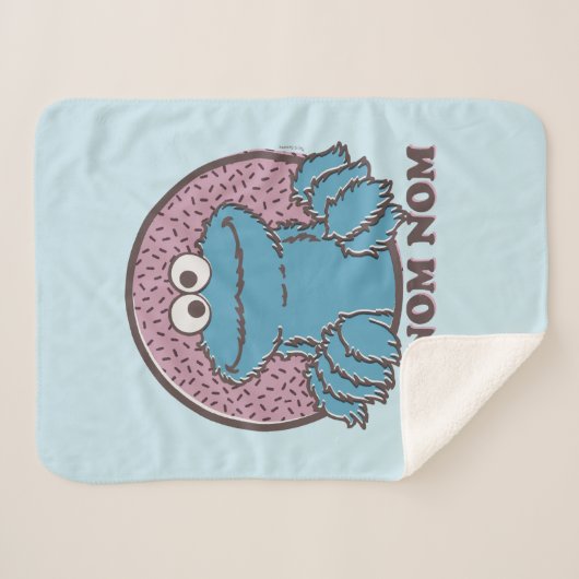 Couverture Sherpa Cookie Monster | Om Nom Nom Nom (Devant (Horizontal))