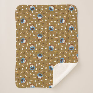 Couverture Sherpa Cookie Monster S'mores Motif