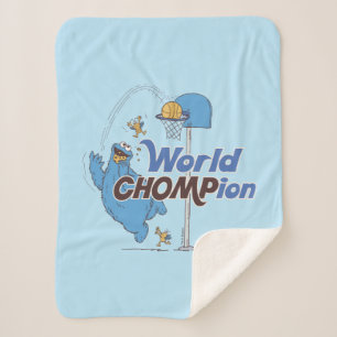 Couverture Sherpa Cookie Monster Tirer sur des cerceaux de basket-
