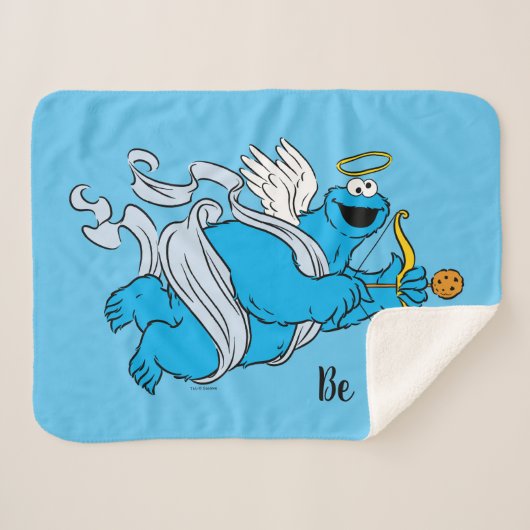 Couverture Sherpa Cookie Monster Valentine's Cupid (Devant (Horizontal))