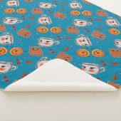 Couverture Sherpa Cookies, petits pains : motif arrière - plan bleu (3/4)