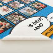 Couverture Sherpa Cool Amusant Mari Comic Photo Collage Bleu (3/4)