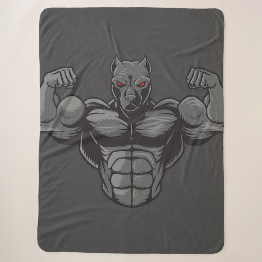 Couverture Sherpa Cool Anglais Bulldog Bodybuilder Poids (Devant)