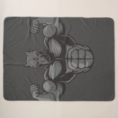 Couverture Sherpa Cool Anglais Bulldog Bodybuilder Poids (Devant (Horizontal))