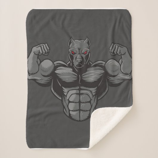 Couverture Sherpa Cool Anglais Bulldog Bodybuilder Poids (Devant)