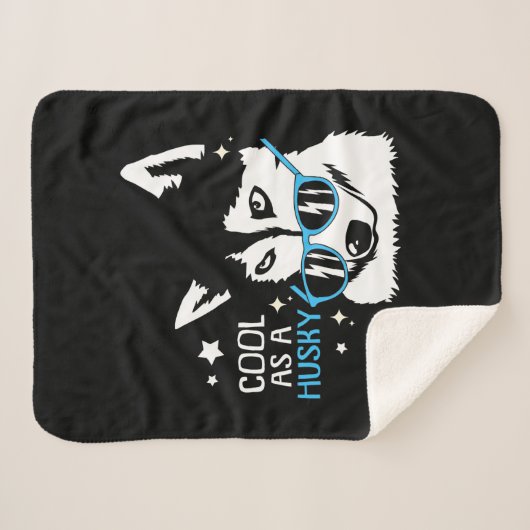 Couverture Sherpa Cool Comme Chien Husky (Devant (Horizontal))