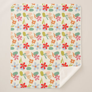 Couverture Sherpa Cool D'Apparence Florale Abstraite
